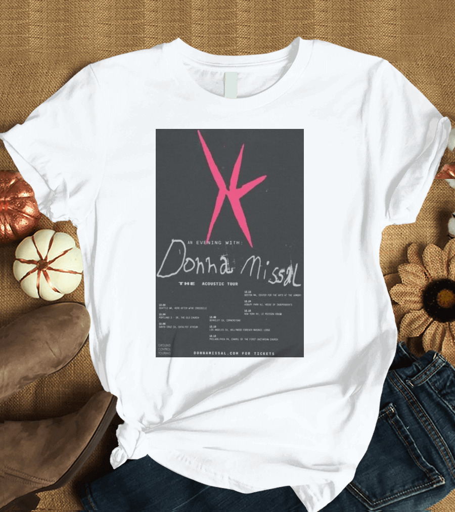 An Evening with Donna Missal 2024 Acoustic Tour Dates and Locations T-Shirt