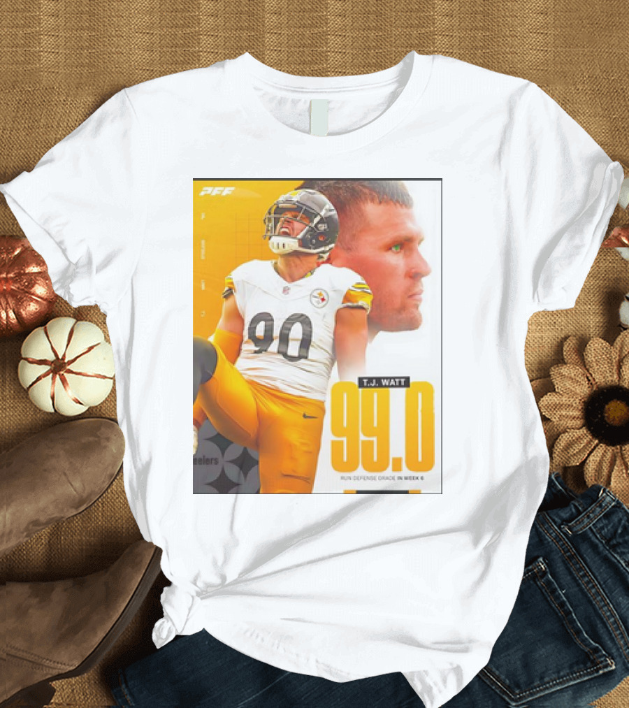T.J. Watt 99.0 Run Defense Grade Week 6 Pittsburgh Steelers T-Shirt