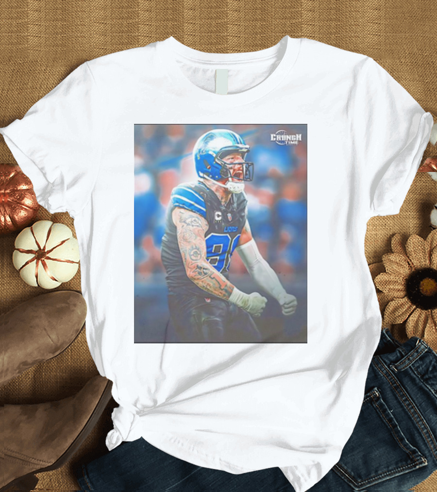 Crunch Time Maxx Crosby Detroit Lions Jersey Fire T-Shirt
