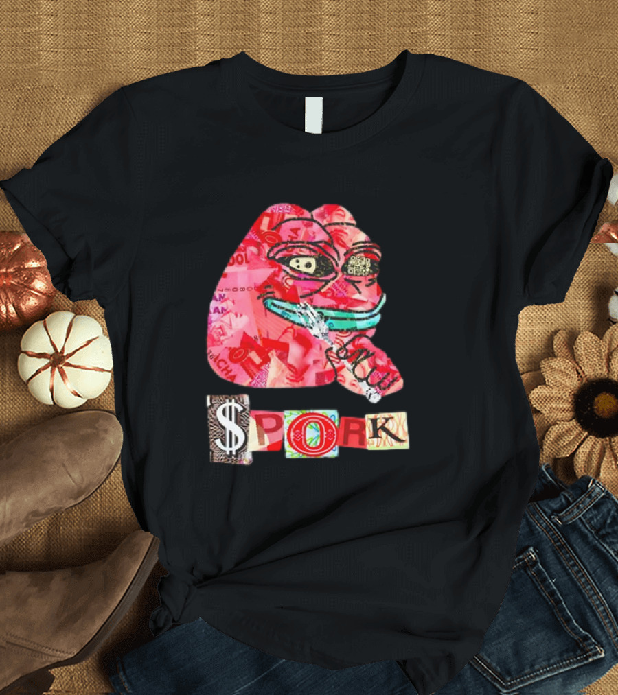 Colombo Spork Pepe Meme Collage Smoking T-Shirt