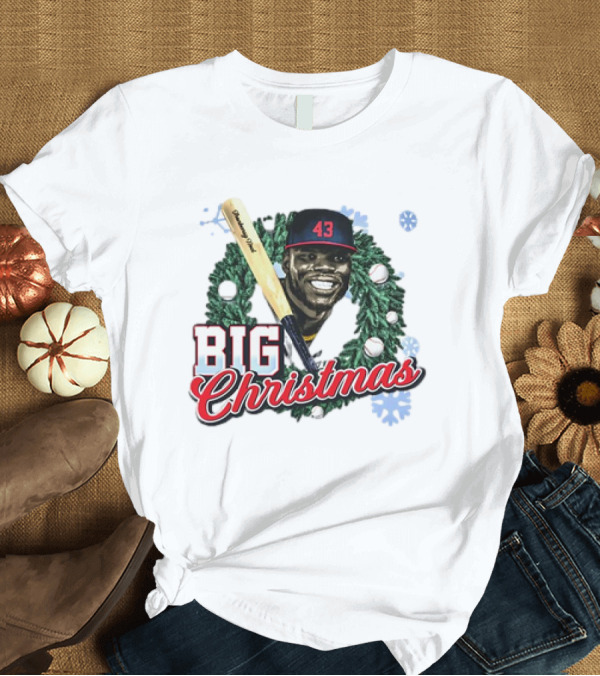 T-Shirt: Jhonkensy Noel Cleveland Guardians Big Christmas 43 Vintage Baseball Wreath T-Shirt Jhonkensy Noel Cleveland Guardians Big Christmas 43 Vintage Baseball Wreath T-Shirt