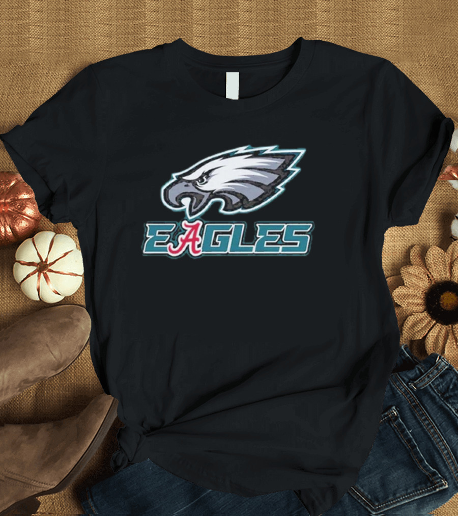 Eagles Philadelphia Eagles Alabama Crimson Tide Logo Fusion T-Shirt