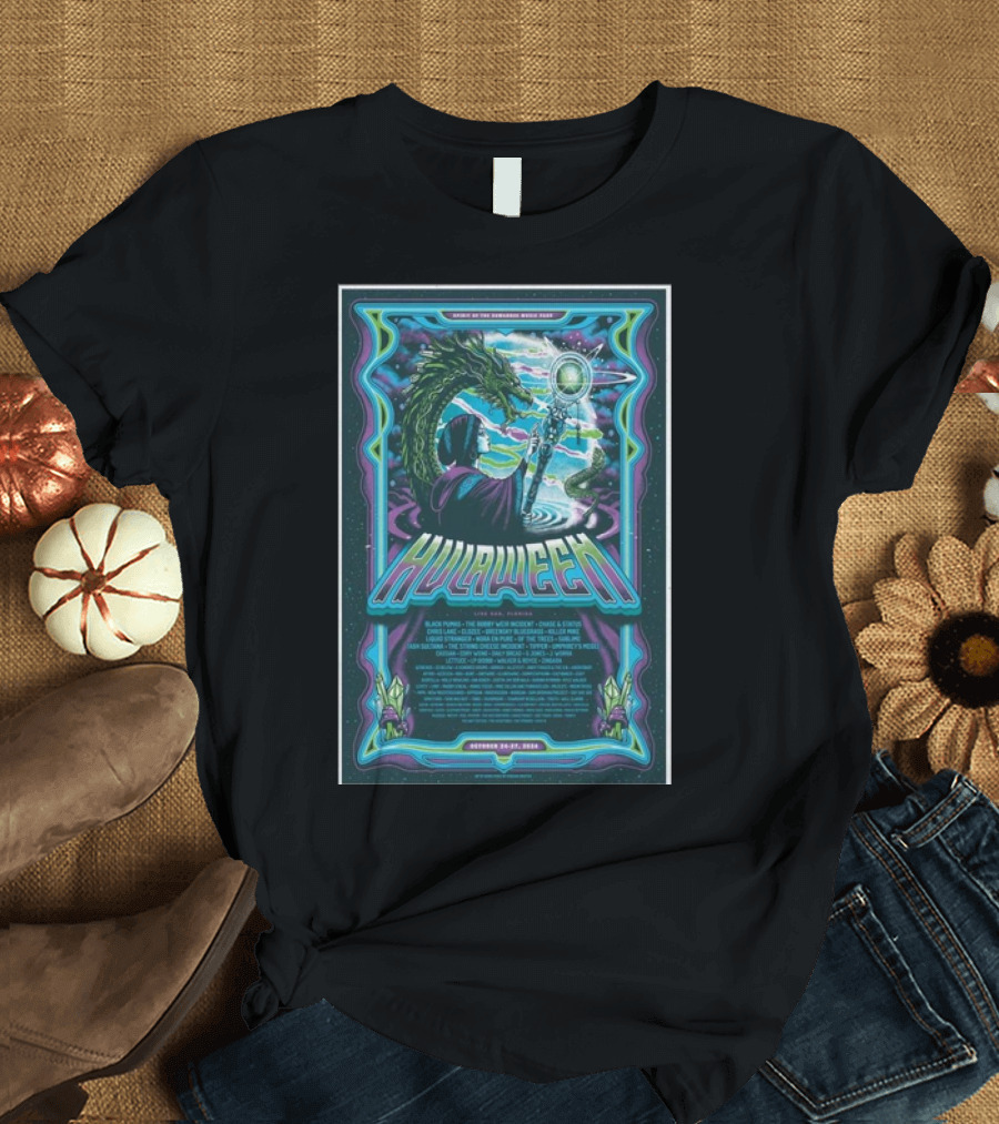 Hulaween Suwannee Music Park October 24-27 2024 Featuring Dragon Wizard T-Shirt
