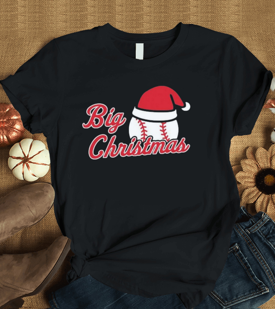 Cleveland Big Christmas Baseball Santa Hat T-Shirt