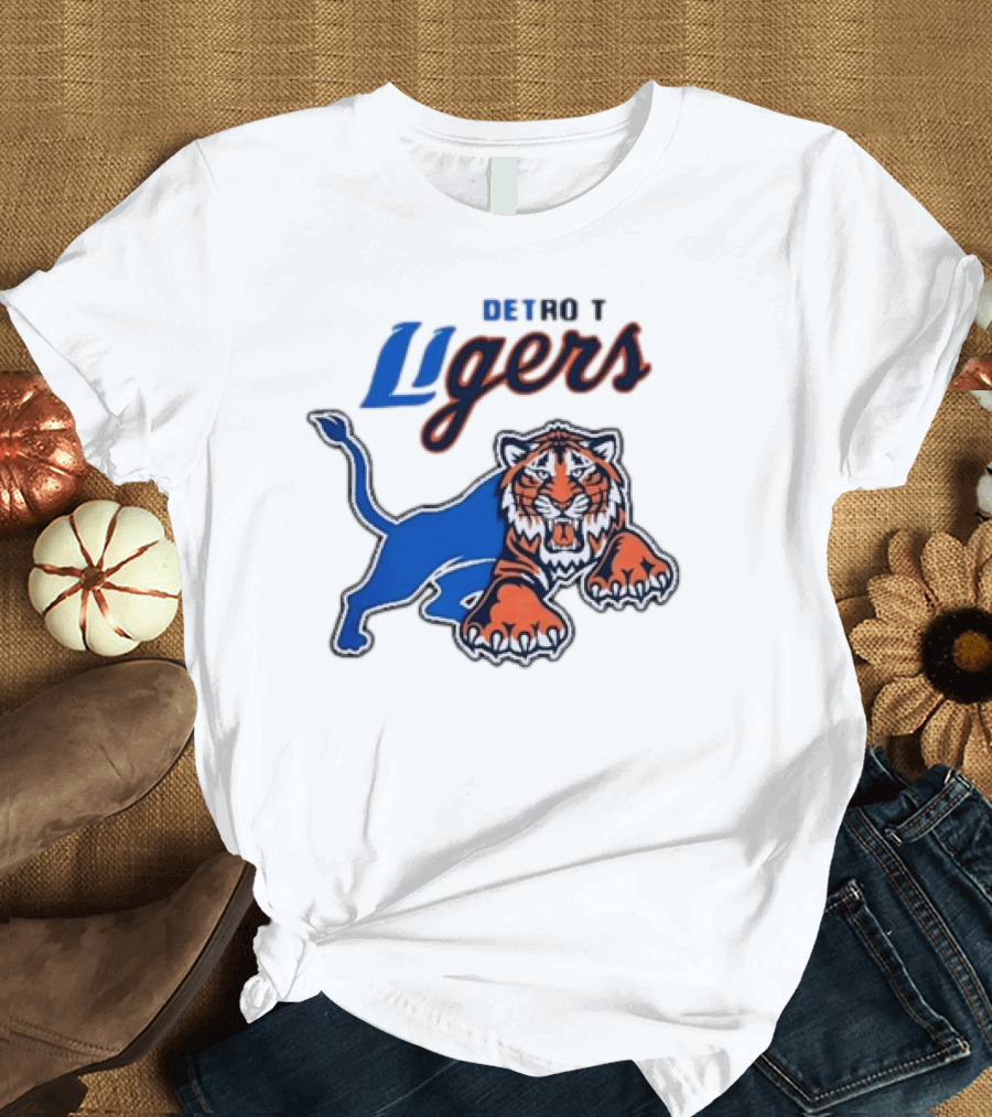 Detroit Ligers Detroit Tigers X Detroit Lions Crossover T-Shirt