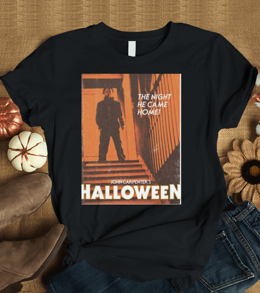 John Carpenter's Halloween The Night He Came Home Photo Retro T-Shirt