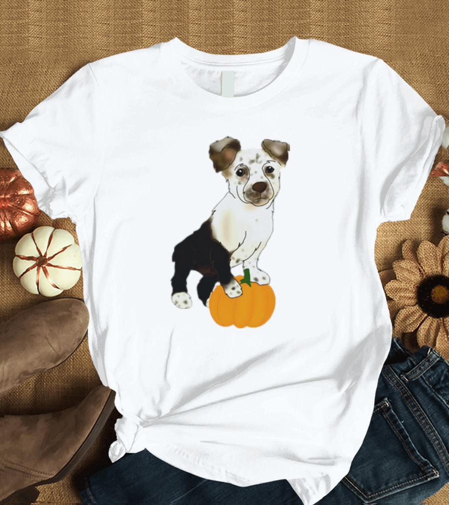 Dog Pumpkin CC Classic Puppy Sitting on Halloween Pumpkin T-Shirt