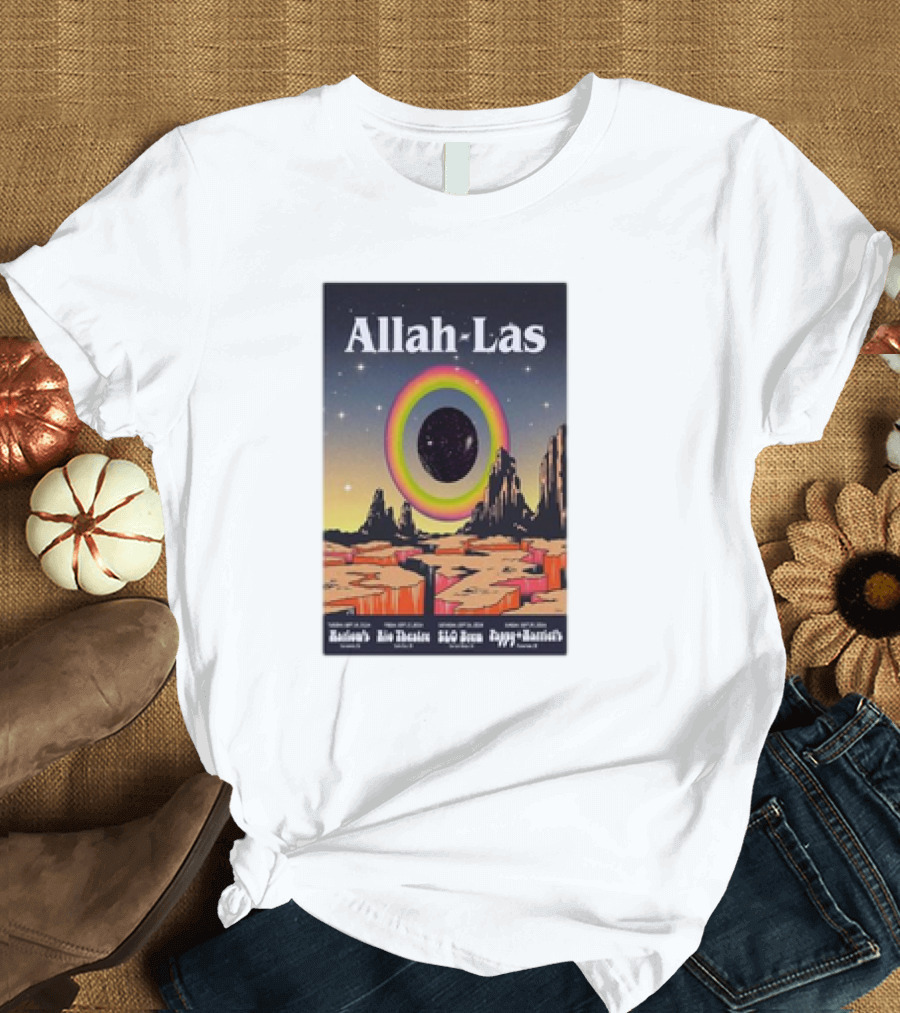 Allah Las Tour Sept 24 2024 Harlow's 930 Club Happy Mondays Sacramento CA T-Shirt
