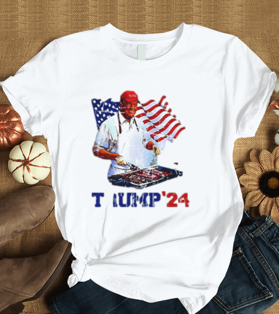 Trump 2024 BBQ The Art of the Grill US Flag T-Shirt
