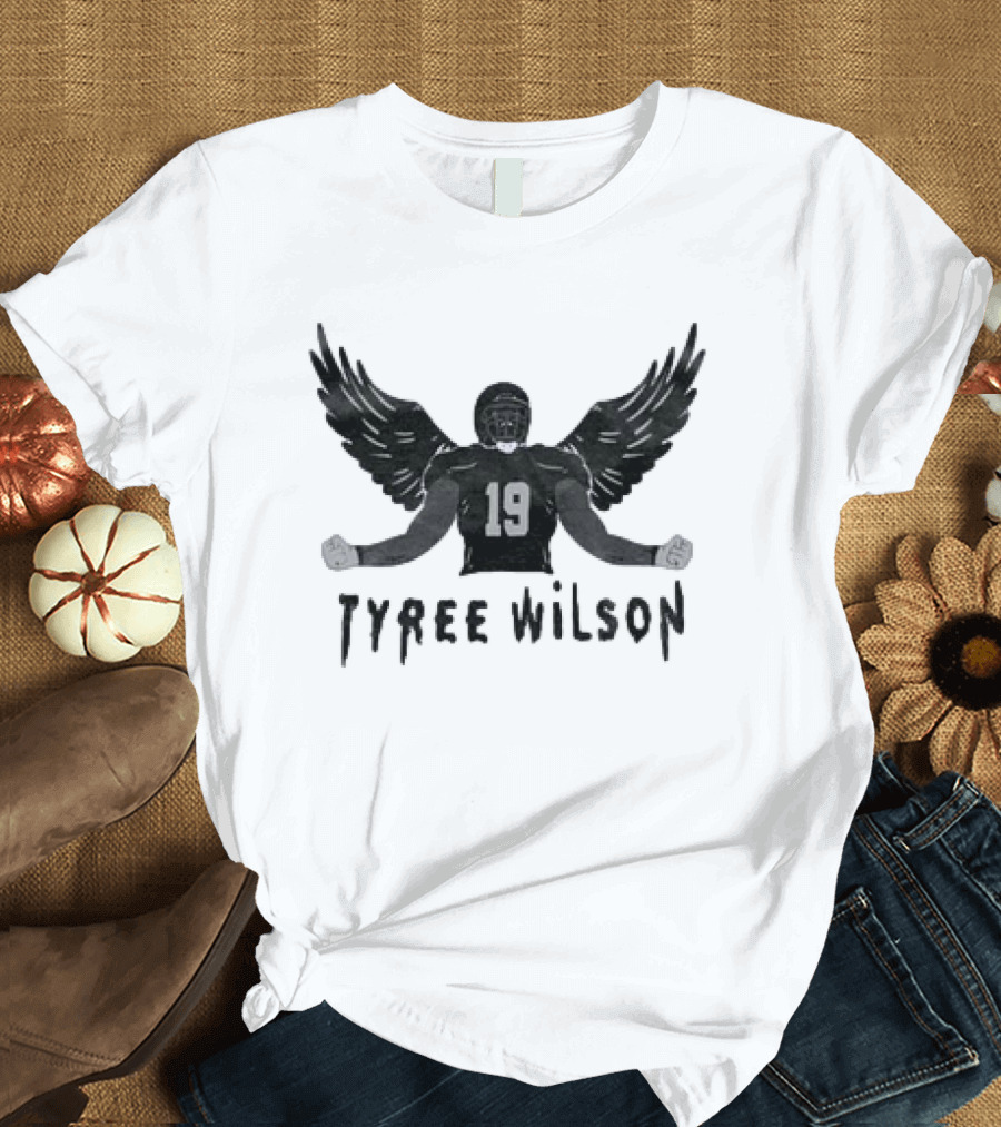 Tyree Wilson 19 Las Vegas Raiders Winged Football Player T-Shirt