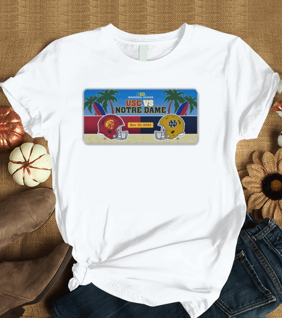 Big 10 Inaugural Season USC Trojans vs Notre Dame Nov 30, T-Shirt