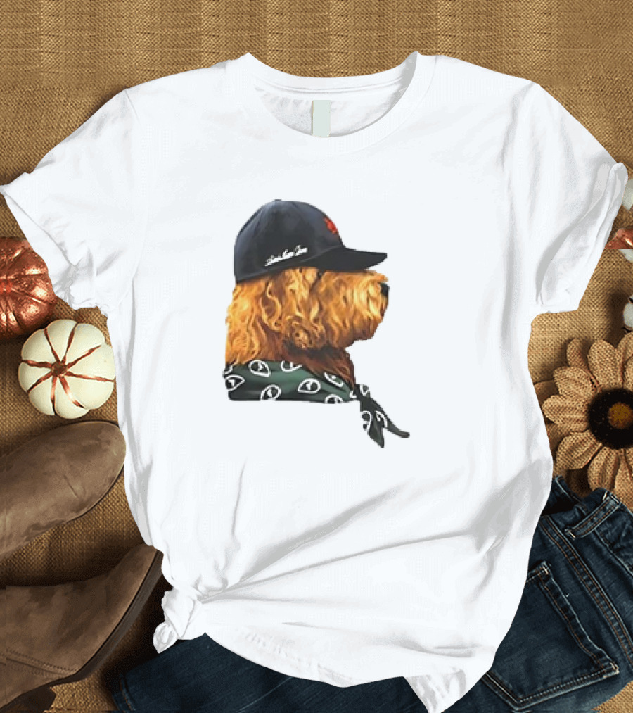 Aime Leon Dore Buddy Dog Wearing Cap and Scarf T-Shirt