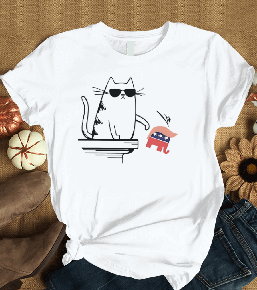 Cool Cat 2024 Knock Over GOP Elephant Hair T-Shirt