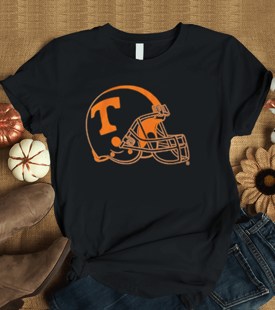 Tennessee Volunteers Football T Helmet Dark Mode T-Shirt