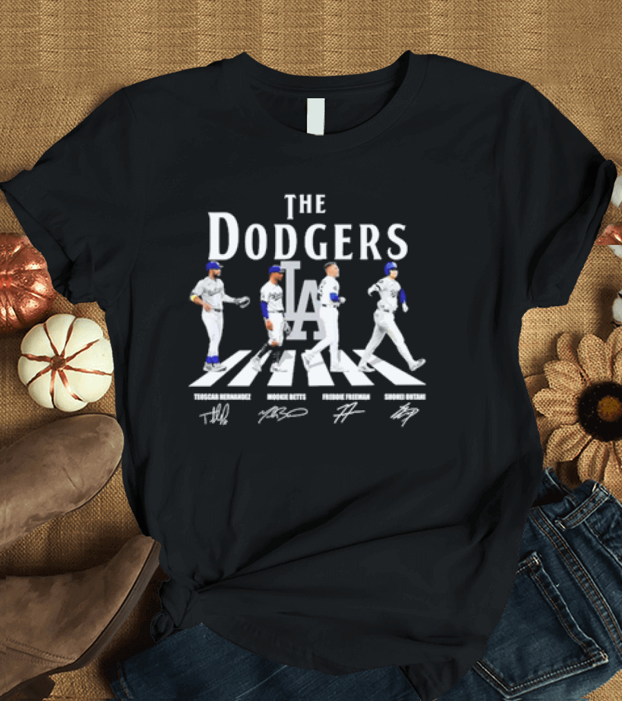 The Dodgers Abbey Road LA Teoscar Hernandez Mookie Betts Freddie Freeman Shohei Ohtani Signatures T-Shirt