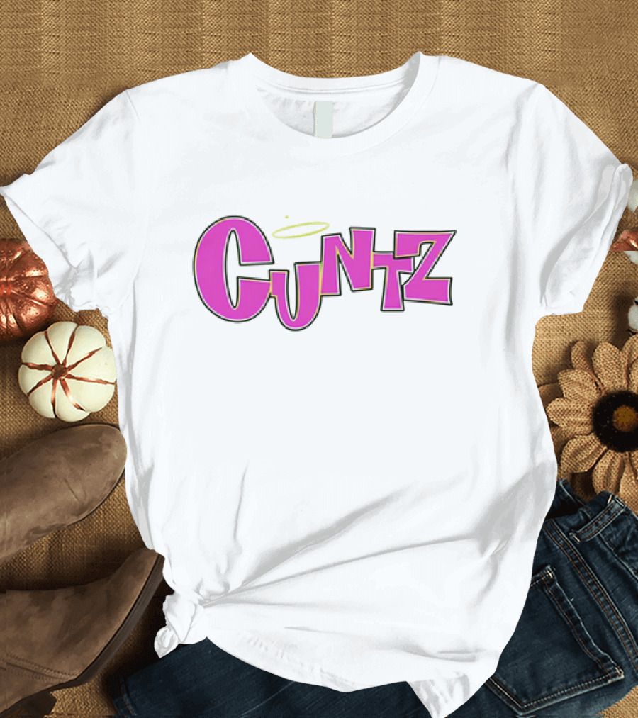 Cuntz Pink Cartoon Style Text with Halo T-Shirt