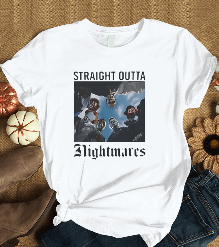 Straight Outta Nightmares Horror Halloween Characters T-Shirt