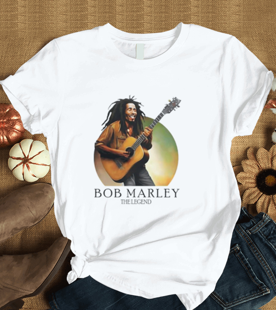 Bob Marley The Legend Iconic Guitar T-Shirt