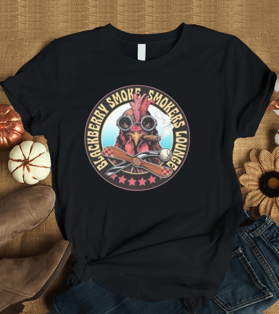 Blackberry Smoke Smokers Lounge Rooster with Cigar and Aviator Goggles T-Shirt