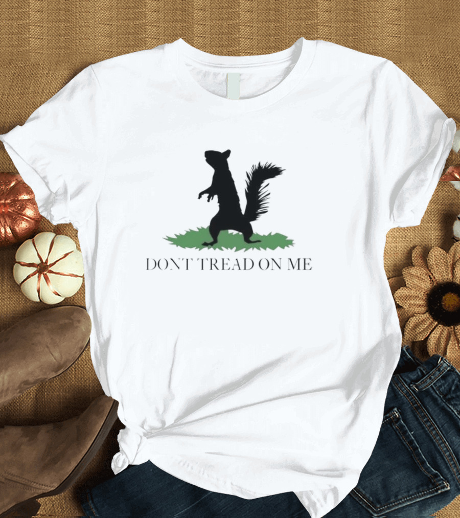Peanut the Squirrel Don't Tread on Me Silhouette on Grass T-Shirt