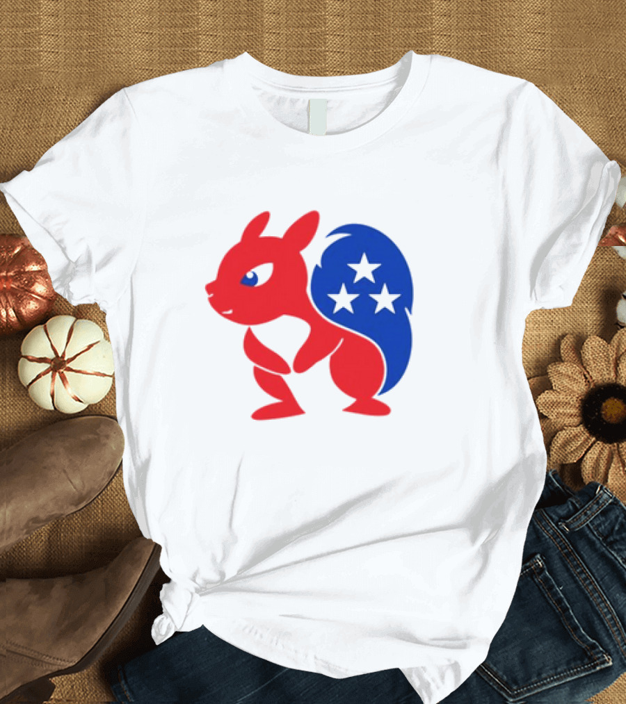 Peanut the Squirrel GOP Mascot American Flag Stars T-Shirt
