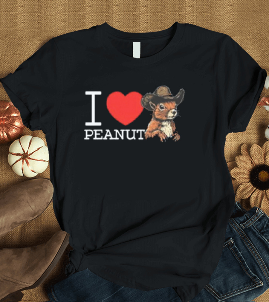 I Love Peanut Cowboy Chipmunk T-Shirt
