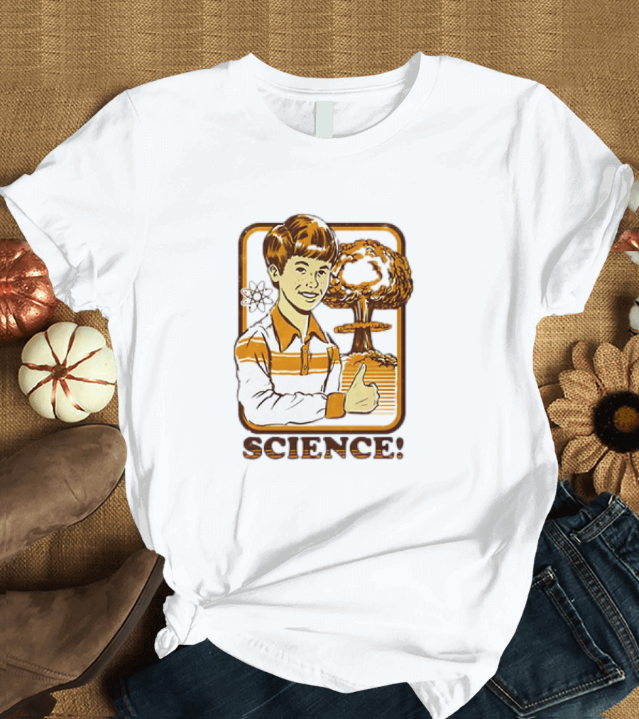 Science Atomic Bomb Thumbs Up Boy With Mushroom Cloud T-Shirt