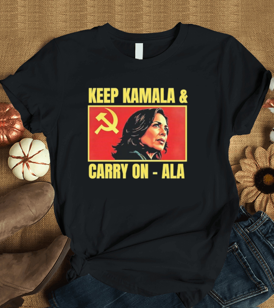 Keep Kamala Carry On Communism Iconic Hammer Sickle Red T-Shirt