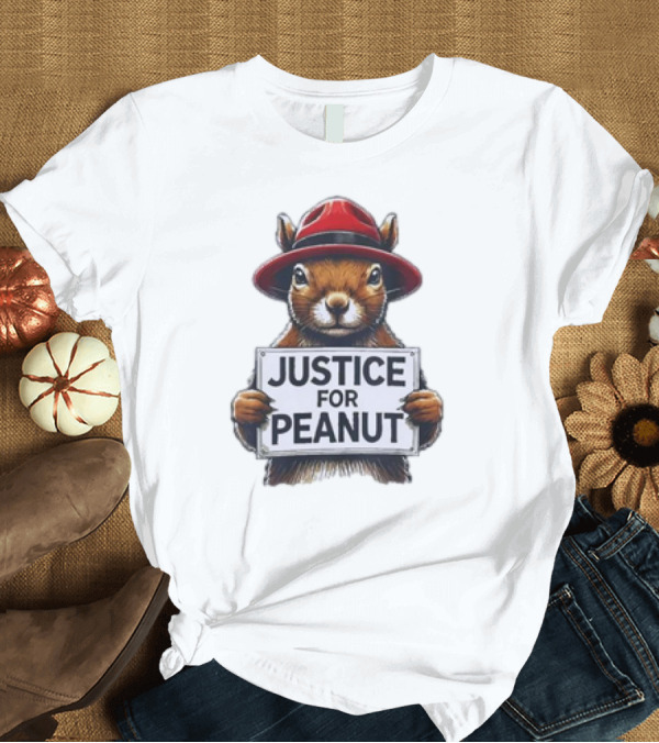 T-Shirt: Justice for Peanut the Squirrel Red Hat Protest T-Shirt Justice for Peanut the Squirrel Red Hat Protest T-Shirt