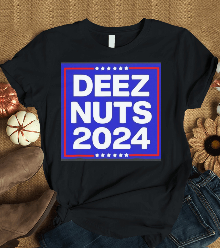 DEEZ NUTS 2024 Campaign Stars Bold Typography T-Shirt