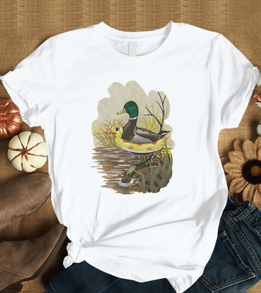 Duck in Training with Swim Ring by Pond T-Shirt