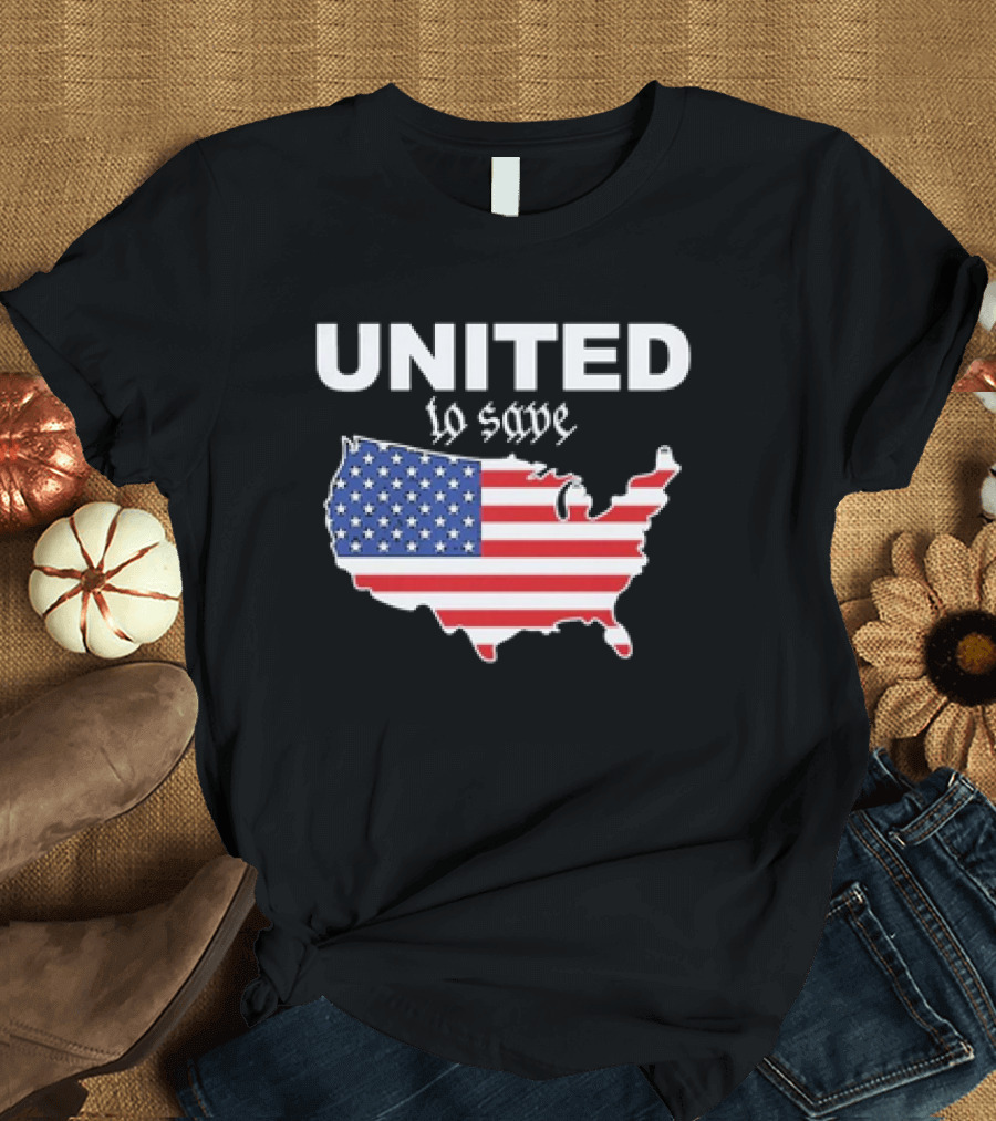 United to Save America Map with Flag T-Shirt