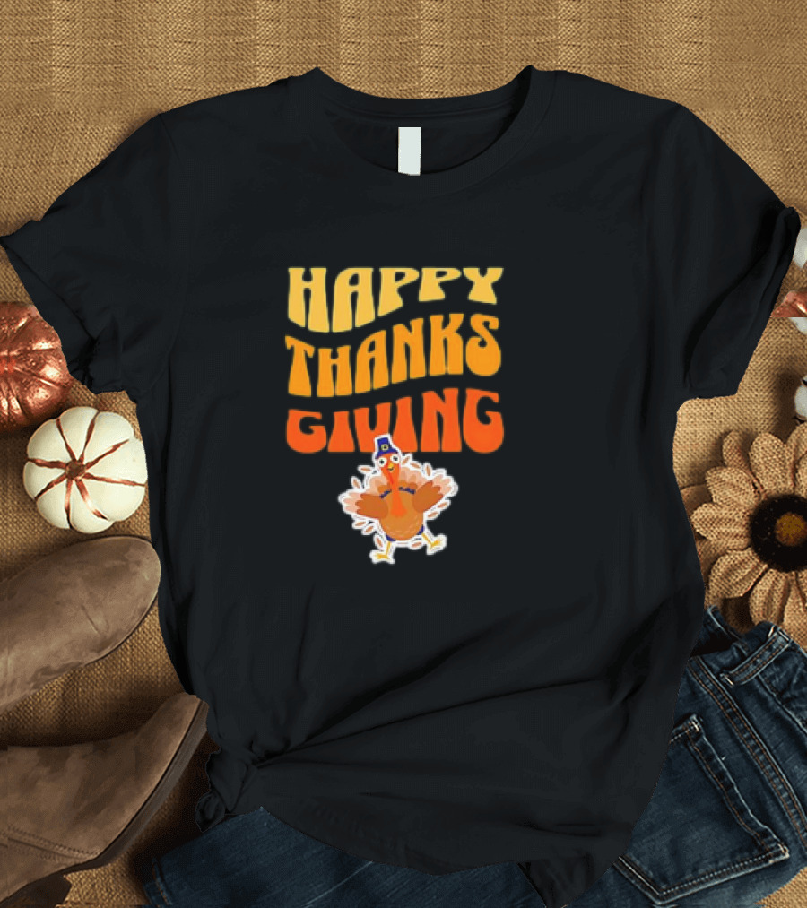 Happy Thanksgiving Holiday 2024 Turkey with Hat T-Shirt