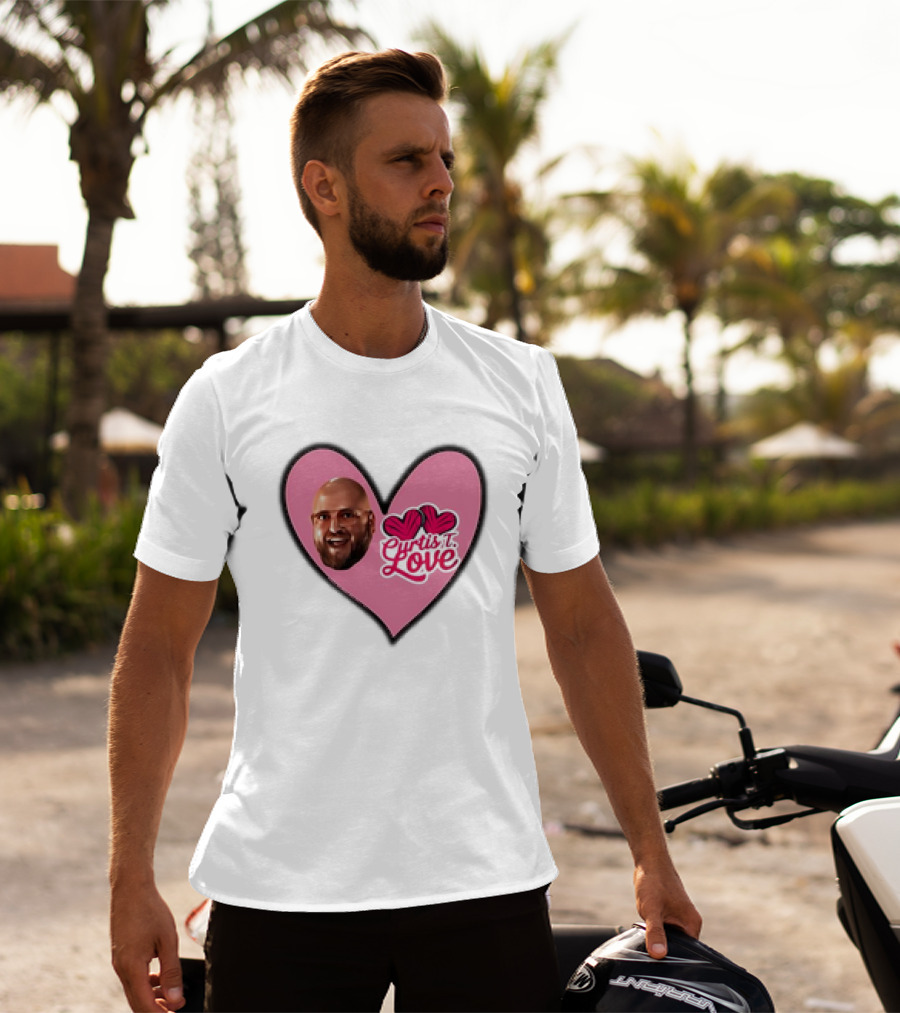 Curtis T Love Heart With Curtis Love Face And Pink Heart T-Shirt