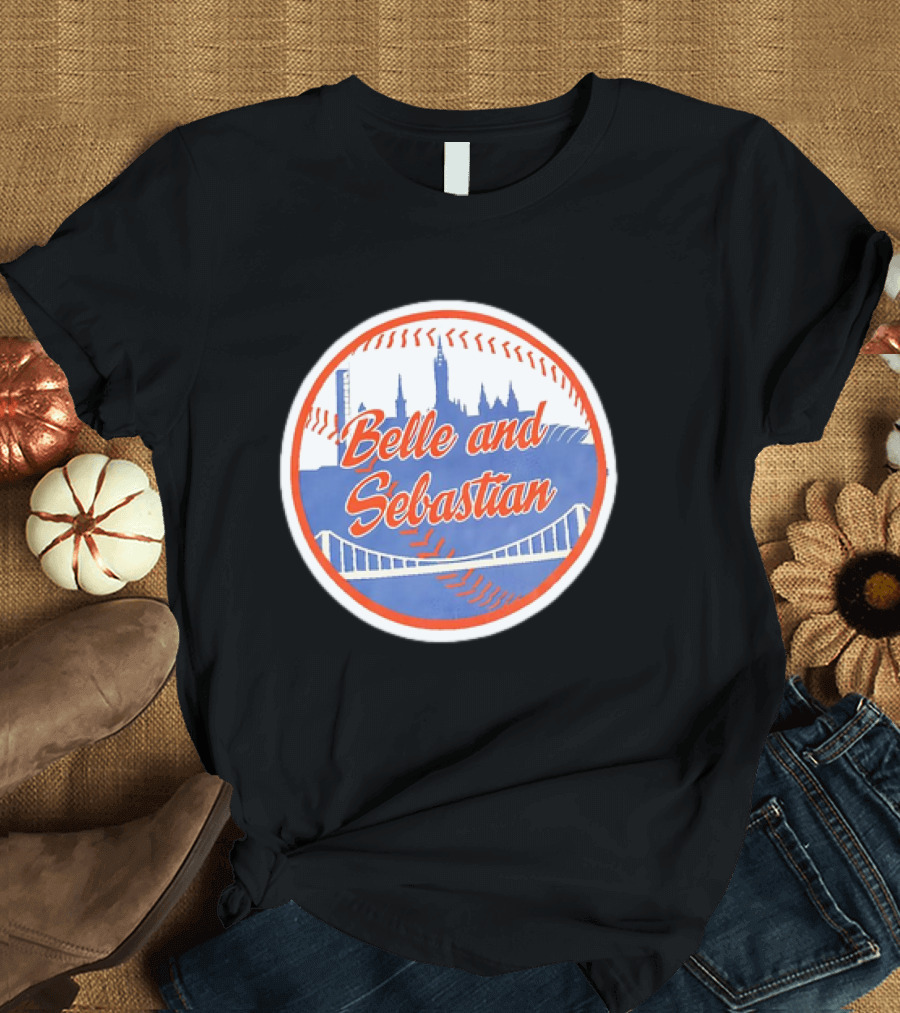 Belle and Sebastian New York Mets Skyline Baseball Bridge T-Shirt
