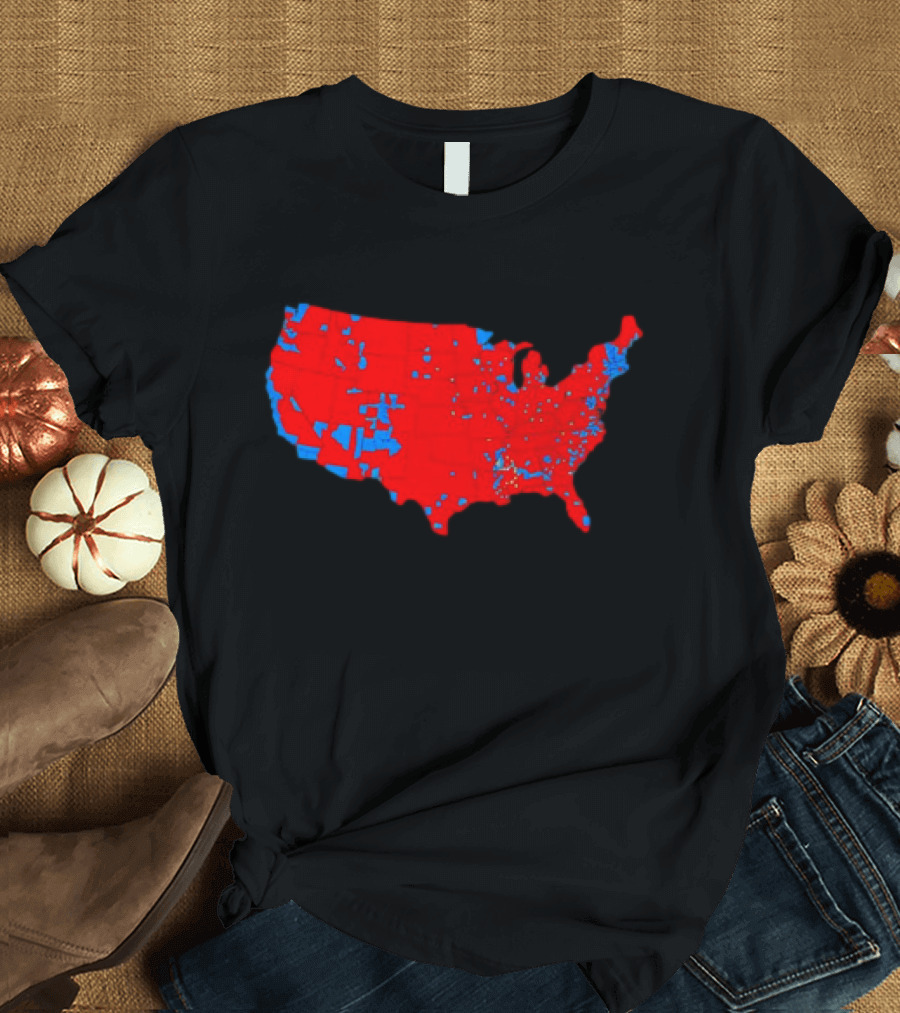 He Victory Map Red Blue USA T-Shirt