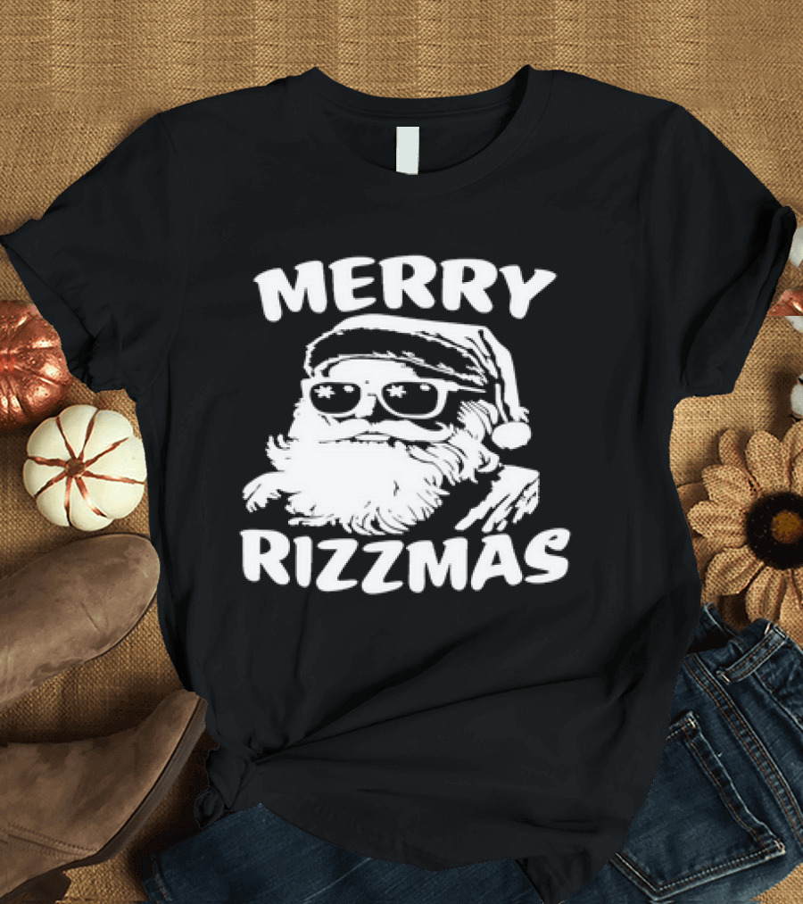 Khalen Saunders Merry Rizzmas Santa with Sunglasses T-Shirt
