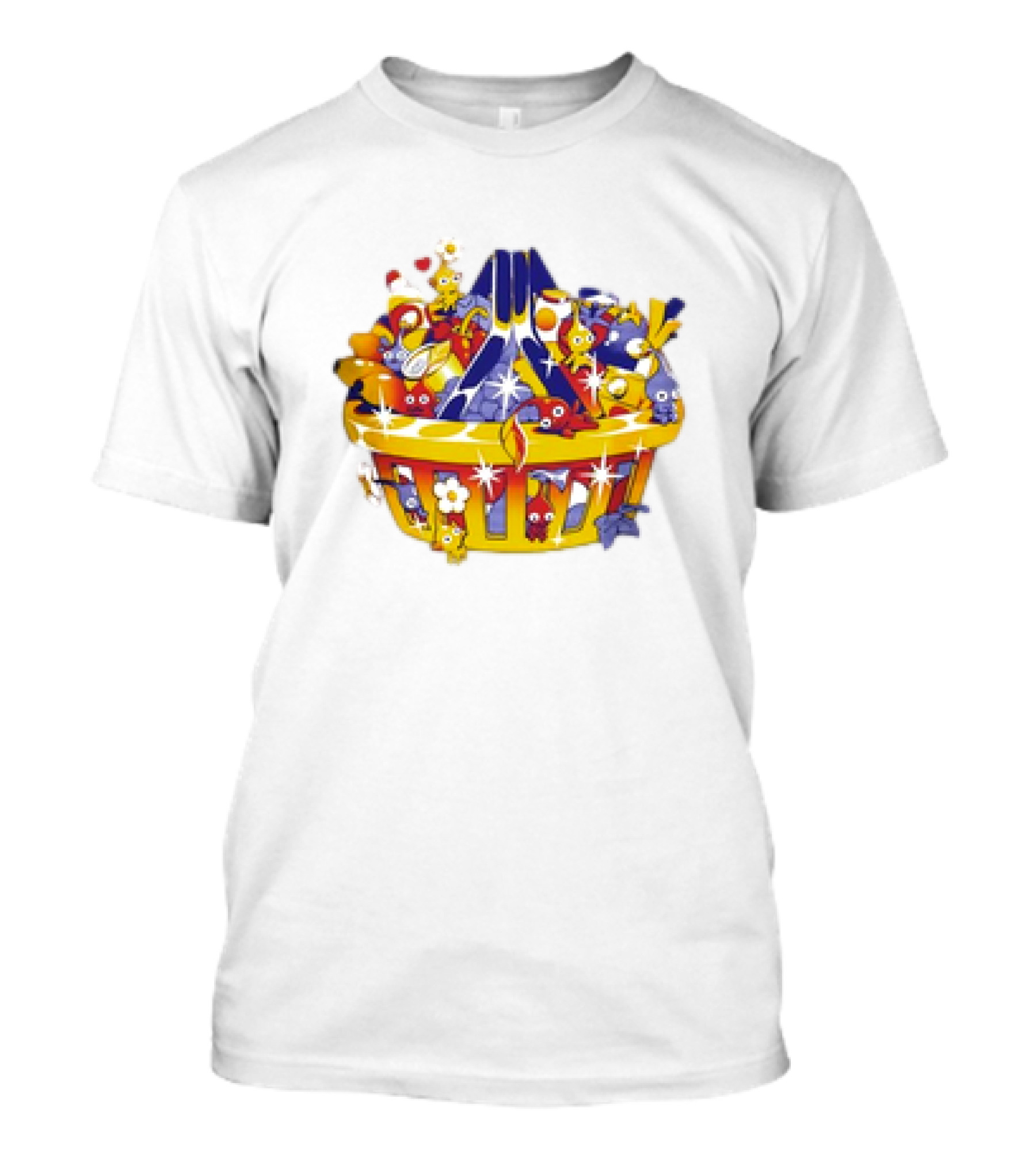 Basket Full Of Colorful Cartoon Creatures Playful And Whimsical Imagination T-Shirt