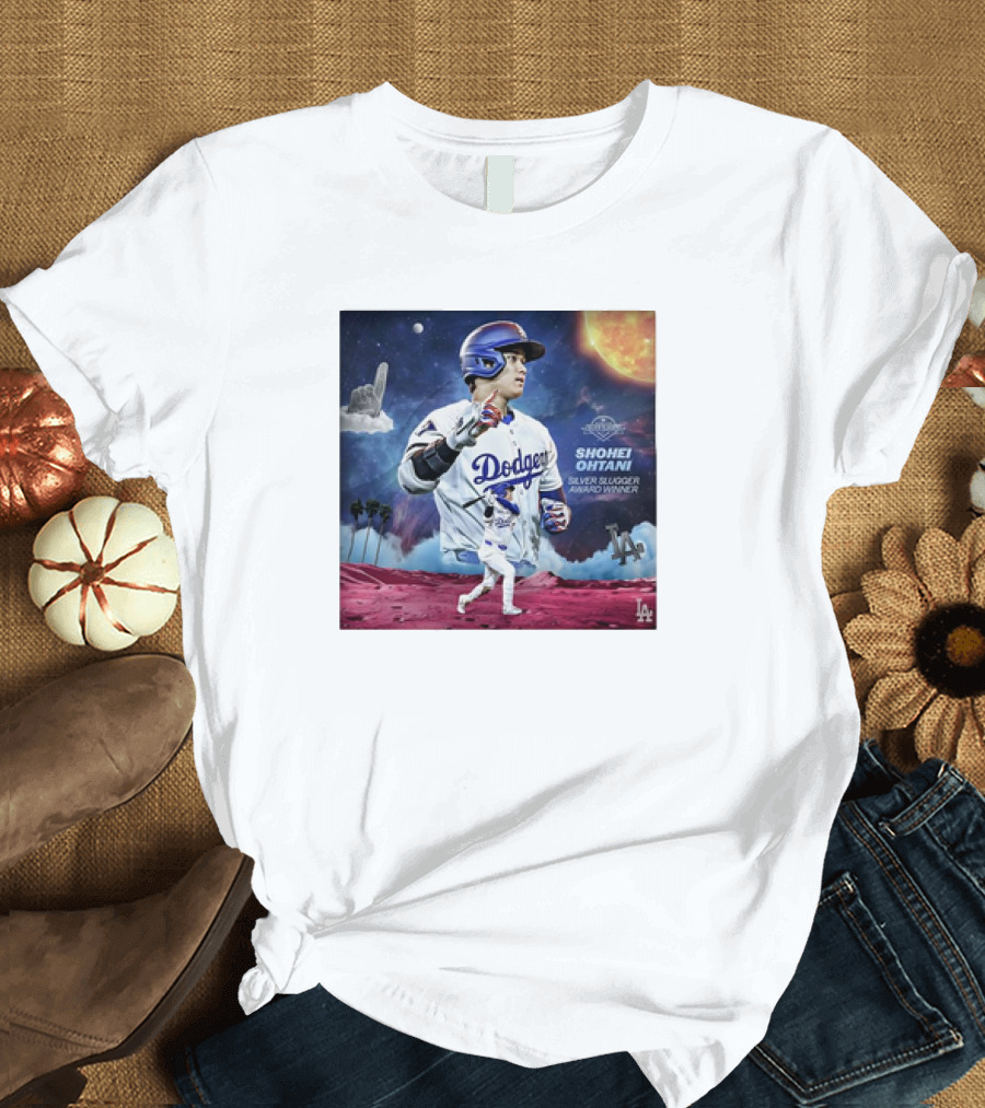 Shohei Ohtani Los Angeles Dodgers Silver Slugger Award Winner MLB Home Decor T-Shirt