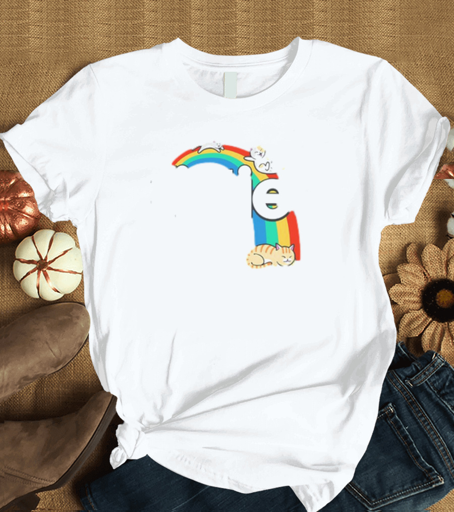 Cats on a Rainbow Kitties on Letters T-Shirt