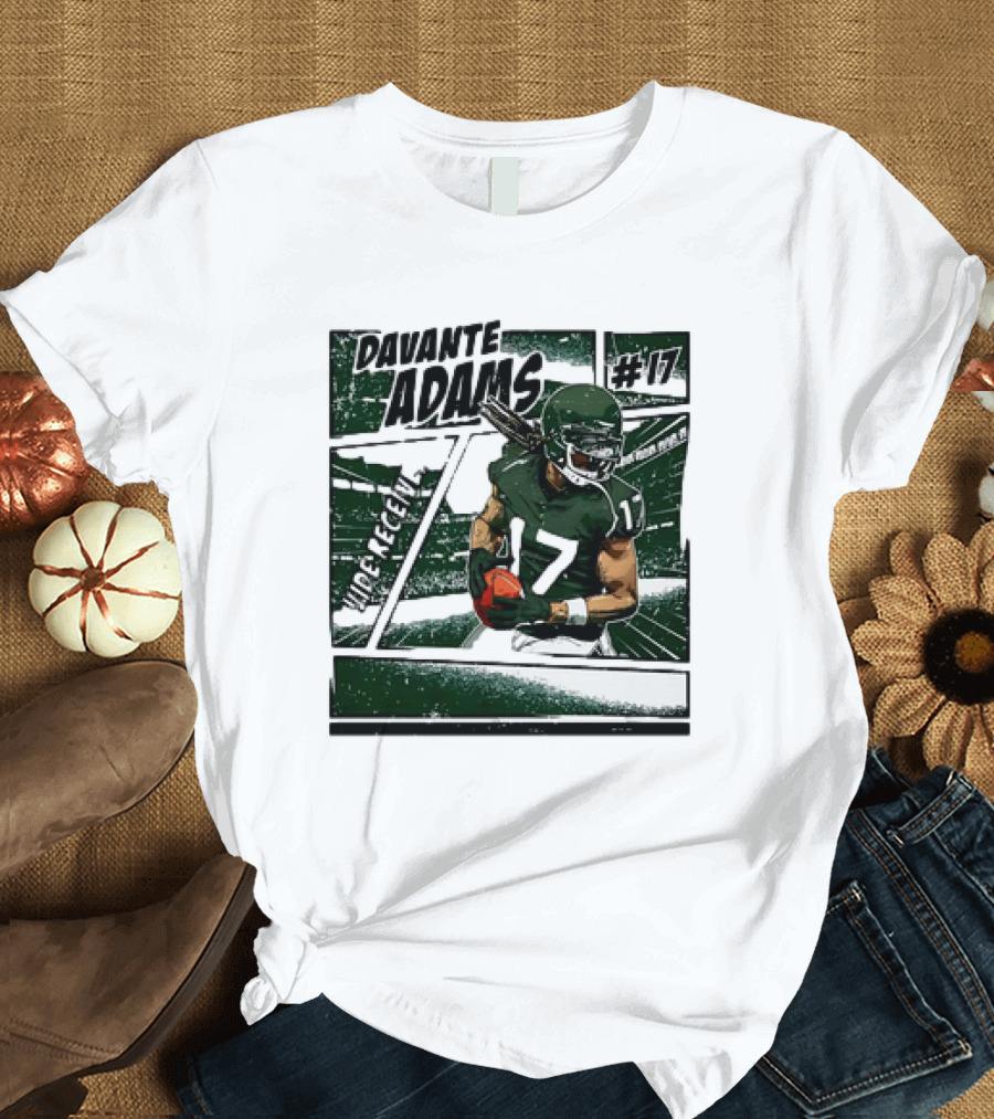 Davante Adams #17 Wide Receiver New York Jets NFL Football Comic Vintage T-Shirt
