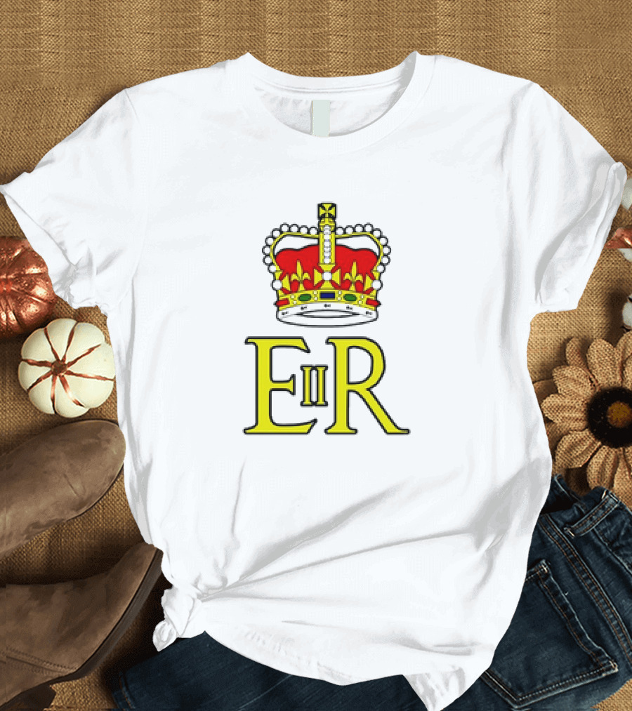 Elizabeth II ER Crown UK Monarch God Save The Queen Iconic Royal T-Shirt