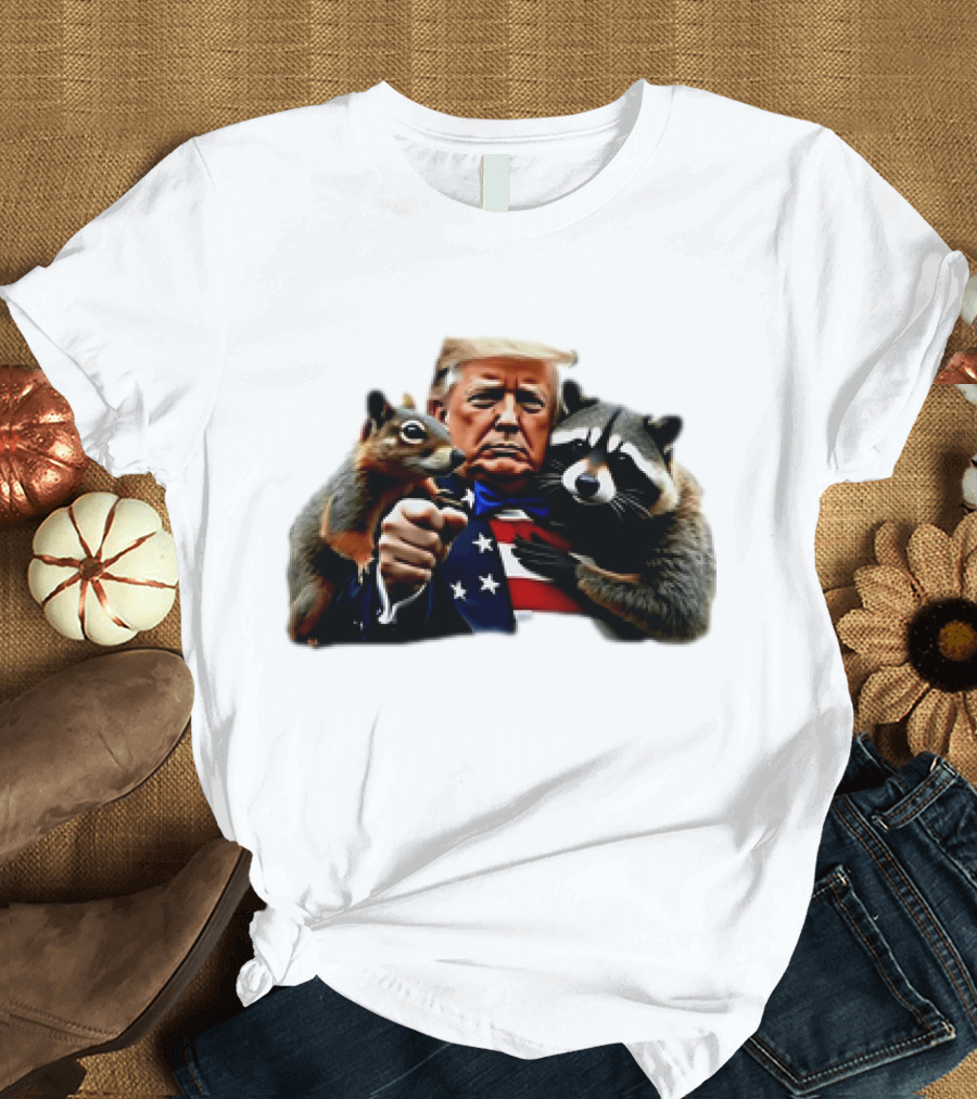 Trump with Peanut Squirrel and Raccoon T-Shirt