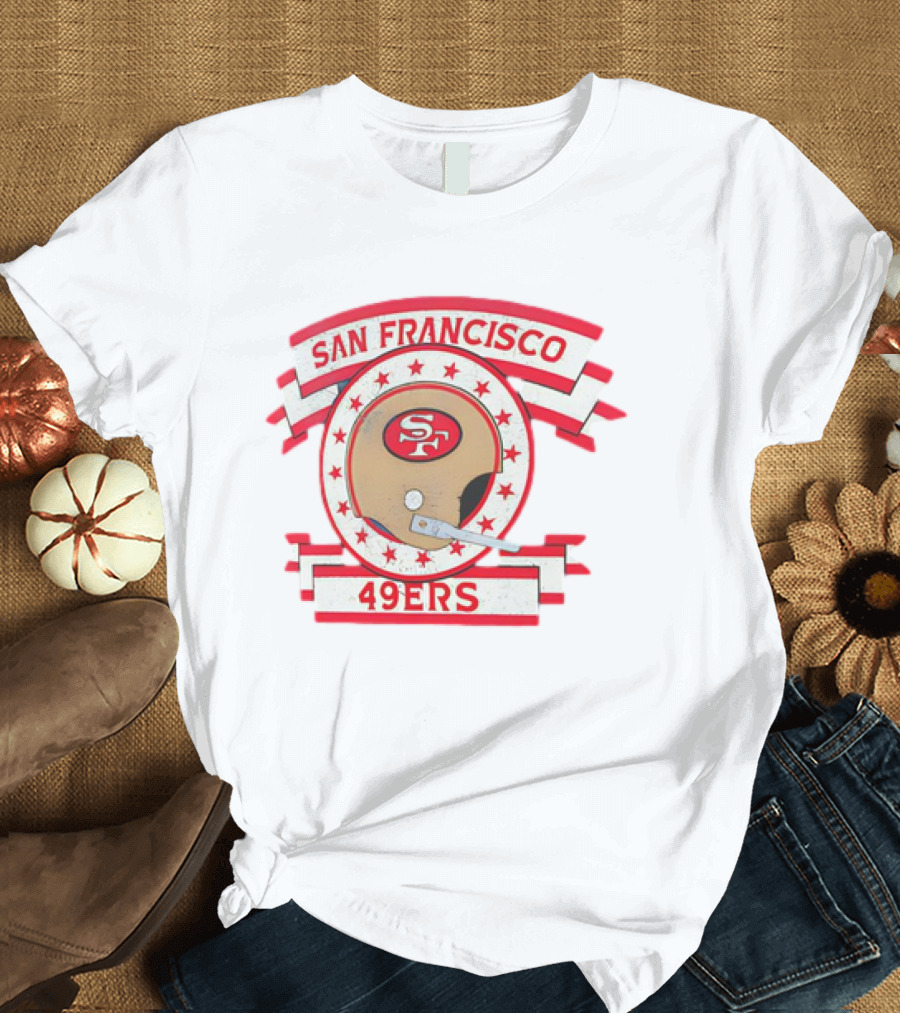San Francisco 49ers SF Helmet Stars Banner T-Shirt