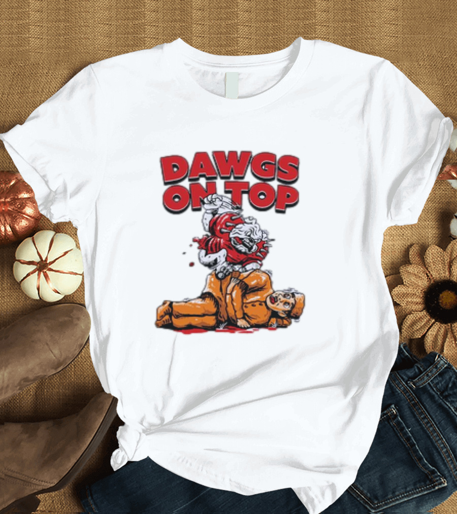 Georgia Bulldogs Dawgs On Top Victoriously Over Tennessee T-Shirt