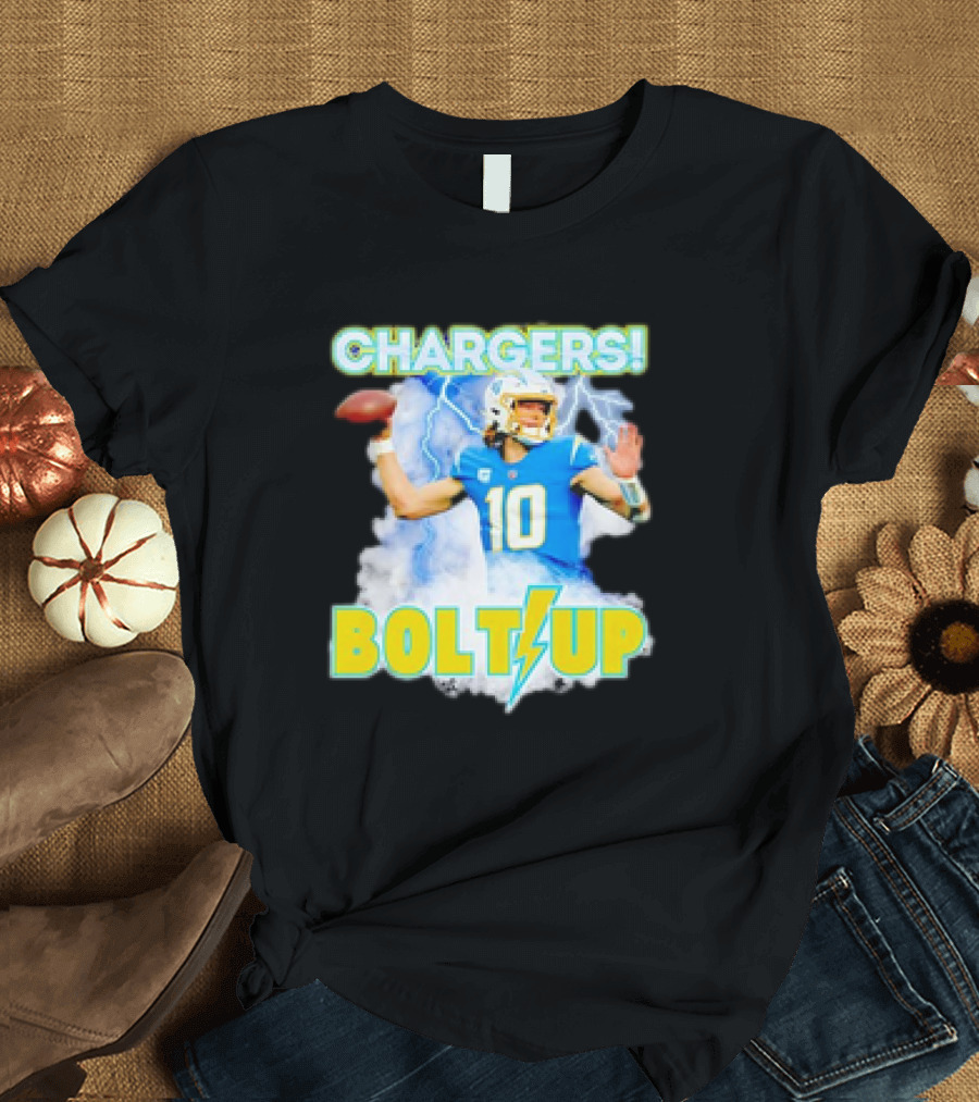 Chargers Justin Herbert Bolt Up NFL Football Fan T-Shirt