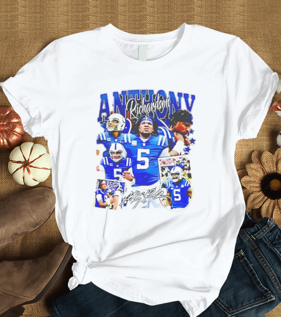 Anthony Richardson Indianapolis Colts Number 5 Collage T-Shirt