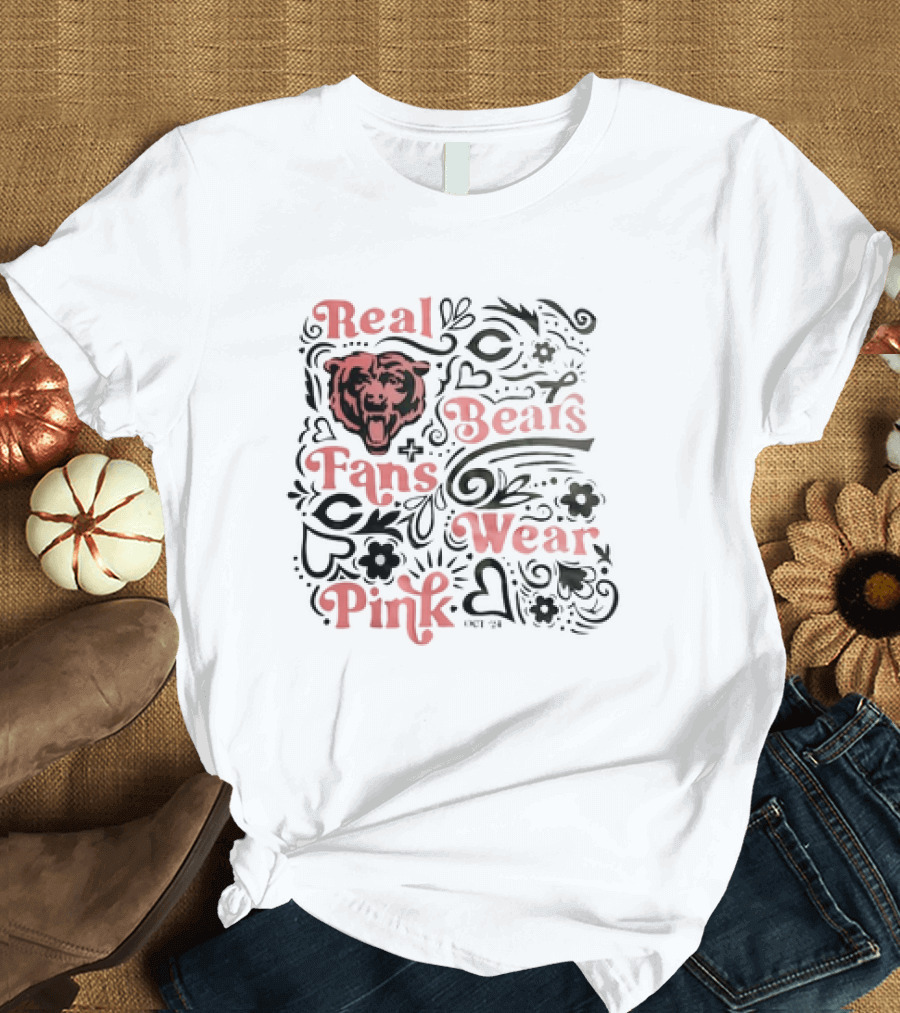 Real Bears Fans Wear Pink Chicago Bear T-Shirt