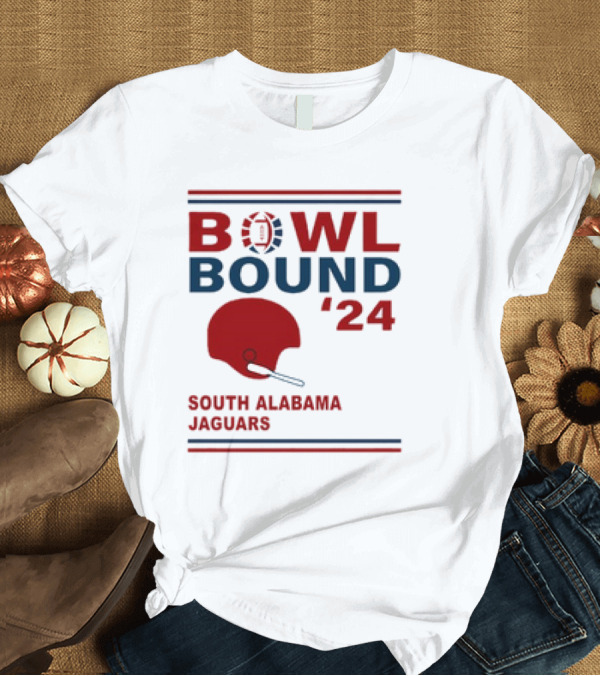 T-Shirt: South Alabama Jaguars Bowl Bound 2024 Football Helmet T-Shirt South Alabama Jaguars Bowl Bound 2024 Football Helmet T-Shirt
