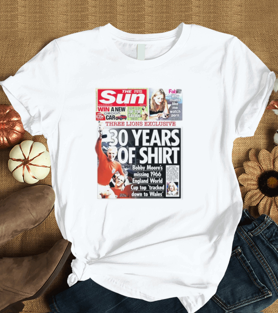 THREE LIONS EXCLUSIVE Bobby Moore’s Missing 1966 England World Cup Top Tracked Down to Wales T-Shirt